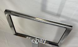 Vintage Metal Chrome Sign Holder Stand Store Display Made in U. S. A