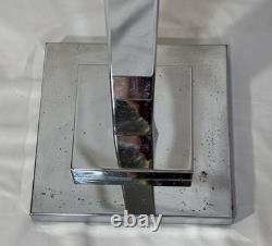 Vintage Metal Chrome Sign Holder Stand Store Display Made in U. S. A