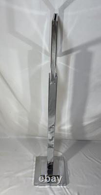 Vintage Metal Chrome Sign Holder Stand Store Display Made in U. S. A