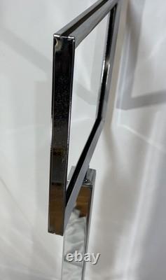 Vintage Metal Chrome Sign Holder Stand Store Display Made in U. S. A