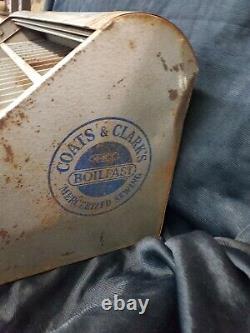 Vintage Metal Coats & Clark Spool Thread Cabinet Store Display Sign