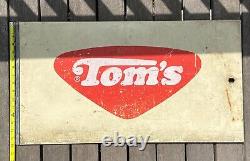 Vintage Metal Tom's Peanuts Advertising Vending Display Sign 30x16 Great Shape