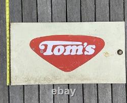 Vintage Metal Tom's Peanuts Advertising Vending Display Sign 30x16 Great Shape
