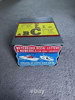 Vintage Meyercord Boat Decal Sign Case Box Advertising Outboard Store Display