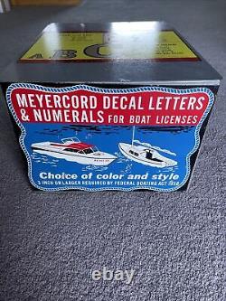 Vintage Meyercord Boat Decal Sign Case Box Advertising Outboard Store Display