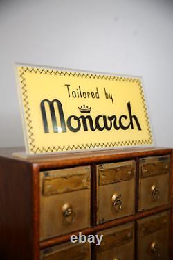 Vintage Monarch Tailoring Sign Store Counter Display Tailor workwear clothing