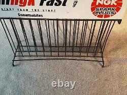 Vintage NGK Spark Plugs Hardware Store Display Rack SNOWMOBILE Thingk Fast Sign