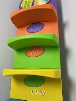 Vintage NIKE Shoe Display Kids Sneakers Sign Check Swoosh Multicolor 90s RARE