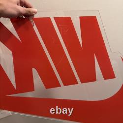 Vintage NIKE Swoosh Hanging Acrylic Sign Store Display / Dealer Issue 90s 36x20