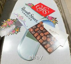 Vintage NOS 1960's RUSSELL STOVER Chocolate Candy Box STORE DISPLAY Sign LARGE