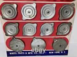 Vintage National Radiator Caps Display Board Automotive Retail Advertisment