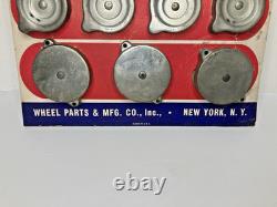 Vintage National Radiator Caps Display Board Automotive Retail Advertisment