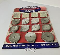 Vintage National Radiator Caps Display Board Automotive Retail Advertisment