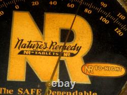 Vintage Natures Remedy Tablets Advertising Thermometer Sign 9.25 Store Display