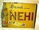 Vintage Nehi Bottle Soda Pop Flange Sign-double Sided-18-store Display-ice Cold