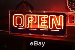 Vintage Neon Open Sign 1980s Worden Glass Tube USA countertop store display old
