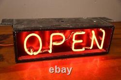 Vintage Neon Open Sign Store Window Display Advertising Red Neon Light Original