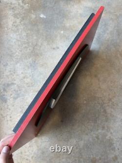 Vintage Nike Store Swoosh Logo Wooden Display Sign Made in USA Red Black RARE