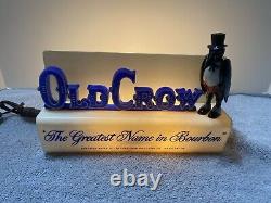 Vintage Old Crow Kentucky Bourbon Lighted Sign Store Display 1950s Rare