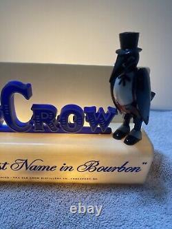 Vintage Old Crow Kentucky Bourbon Lighted Sign Store Display 1950s Rare