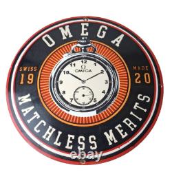 Vintage Omega Watches Sign Matchless Merits Store Display Gas Porcelain Sign