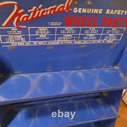 Vintage Original 1928 1947 National Wheel Parts Display Rack Sign W Cups Parts