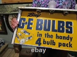 Vintage Original Buy G. E. General Electric Bulbs D. S. Dealer Display Sign