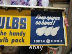 Vintage Original Buy G. E. General Electric Bulbs D. S. Dealer Display Sign