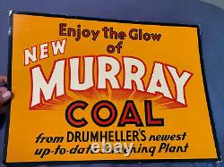 Vintage Original Cardboard Murray Coal Graphic Drumheller Sign