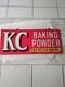 Vintage Original Double Sided KC BAKING POWDER Sign Store Display 27¾ by 11¾
