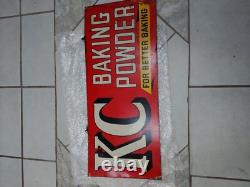 Vintage Original Double Sided KC BAKING POWDER Sign Store Display 27¾ by 11¾