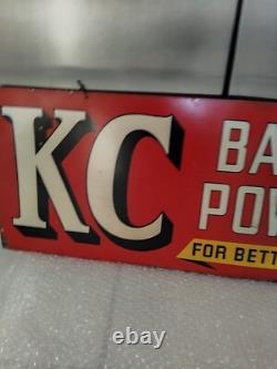 Vintage Original Double Sided KC BAKING POWDER Sign Store Display 27¾ by 11¾