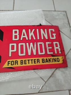 Vintage Original Double Sided KC BAKING POWDER Sign Store Display 27¾ by 11¾