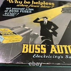Vintage Original Early Auto Service Station Graphic Buss Auto Fuse Display Sign