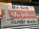 Vintage Original MOBILOIL FILPRUF Bottle Gargoyle Canvas Banner Oil Gas Sign
