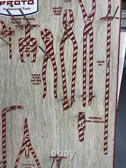 Vintage Original Proto Tool Store Display Board Rack Sign 65A-SP Plywood Pliers