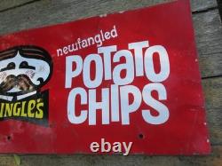 Vintage PRINGLES Potato Chips Metal Sign Store Display RARE 21 1/2 X 12 rough