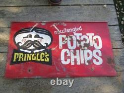 Vintage PRINGLES Potato Chips Metal Sign Store Display RARE 21 1/2 X 12 rough