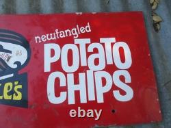 Vintage PRINGLES Potato Chips Metal Sign Store Display RARE 21 1/2 X 12 rough
