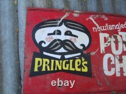 Vintage PRINGLES Potato Chips Metal Sign Store Display RARE 21 1/2 X 12 rough