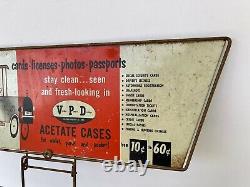 Vintage Pass Port License Metal Counter Store Display Stand Rack #24