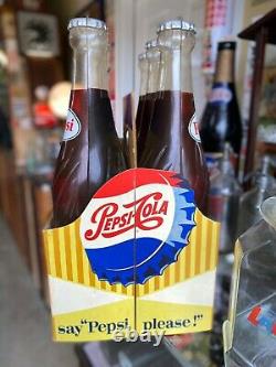 Vintage Pepsi Cola 6 Pack Carton BottCarrier Store Display 3D Sign Display HUGE