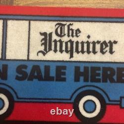 Vintage Philadelphia Inquirer Newspaper Advertising Carpet Counter Top Sign