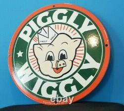 Vintage Piggly Wiggly Porcelain Gas General Store Grocery Market Display Sign