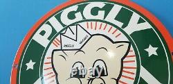 Vintage Piggly Wiggly Porcelain Gas General Store Grocery Market Display Sign