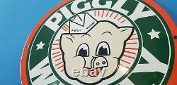 Vintage Piggly Wiggly Porcelain Gas General Store Grocery Market Display Sign