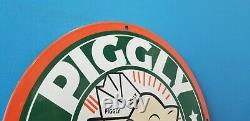 Vintage Piggly Wiggly Porcelain Gas General Store Grocery Market Display Sign