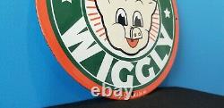 Vintage Piggly Wiggly Porcelain Gas General Store Grocery Market Display Sign