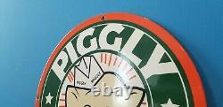 Vintage Piggly Wiggly Porcelain Gas General Store Grocery Market Display Sign