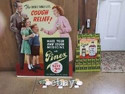 Vintage Pinex Cough Syrup Easel Back Cardboard Advertising Signs Group